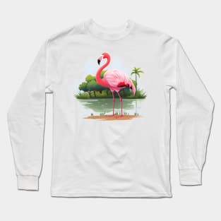 Cool Flamingo Long Sleeve T-Shirt